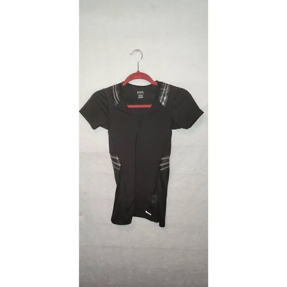 Reebok Easytone Compression Shirt Women’s size medium. Black w silver stripes. - Picture 1 of 12